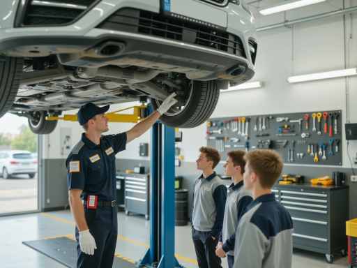 Training session, staff learning, educational setting, automotive materials